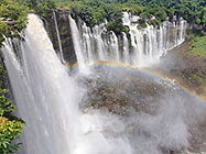 waterfall & green vegetation