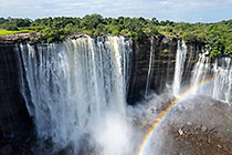 waterfall & green vegetation