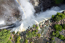 waterfall & green vegetation