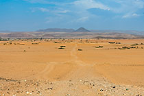 track through sandy plain & mountains