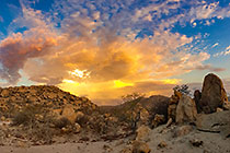 sunset cloud over granite boulders