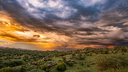 stormy clouds at sunset
