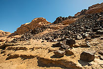 rock formation along riverbed