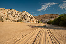 sandy track in riverbed