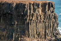 seashore with bassalt cliffs