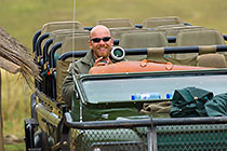 Zulu village : ranger Werner with camera in game vehicle