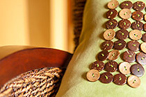 honneymoon suite : chair & fabric detail with buttons