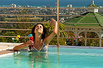 young lady at the pool