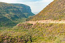 road through sanstone cliffs
