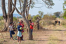 children playing in village street