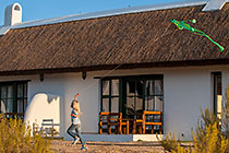 Enya playing with kite at village hotel
