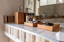 hotel bathroom : around the sinks