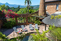 patio with pool & mountains