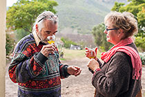 Fernand & Gina tasting olive oil