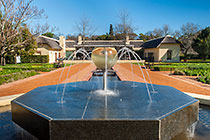 fountain in east garden & Stables restaurant